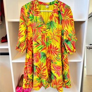 MAGASCHONI linen tunic dress with pockets medium. Tropical farm Rio